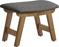 Footstool, Small Foot Stool Ottoman with Rubber Wood Legs, Washable Cover, Curved Padded Footrest for Living Room, 39.1 X 24.9 X 30 Cm, Slate Gray, LSF052GN03