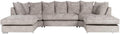 Alaska Truffle L or U Shaped Corner Sofa | Large Footstools | Warranty Included | Chenille Fabric | L Shape U Shape (Scatterback), Grey