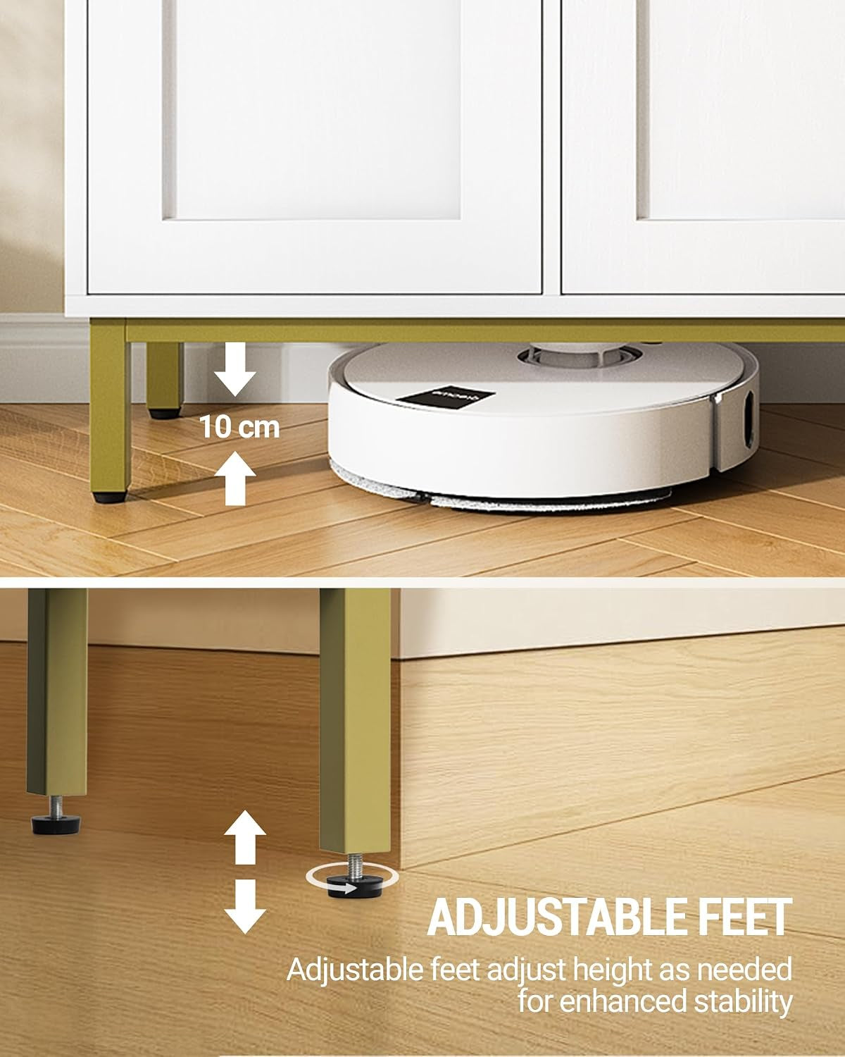 Sideboard Storage Cabinet, Kitchen Cabinets, 30 X 100 X 80.5 Cm | Freestanding Kitchen Cupboard Buffet with 2 Doors and Adjustable Shelves, for Dining Room, Living Room, White, SC21313G
