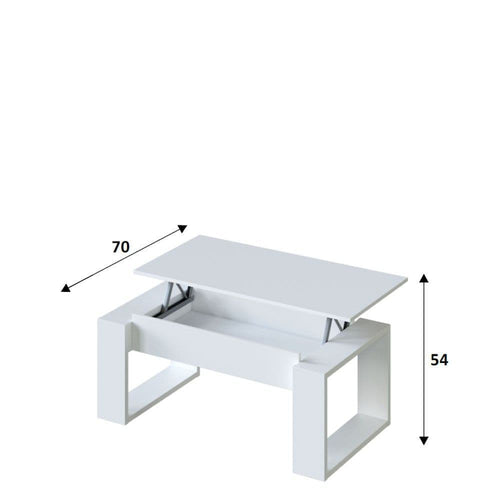 Coffee Table UK | Flanile Matte White Display Coffee Table with Lift-Up