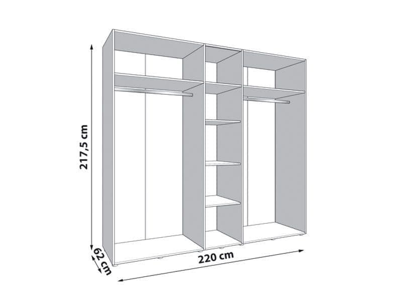 Bayenine Cashmere & Artisan Mirrored 5 Door Oak Wardrobe