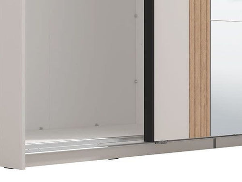 Bayenine Cashmere and Artisan Solid Oak Wardrobe with Mirrored Sliding Doors
