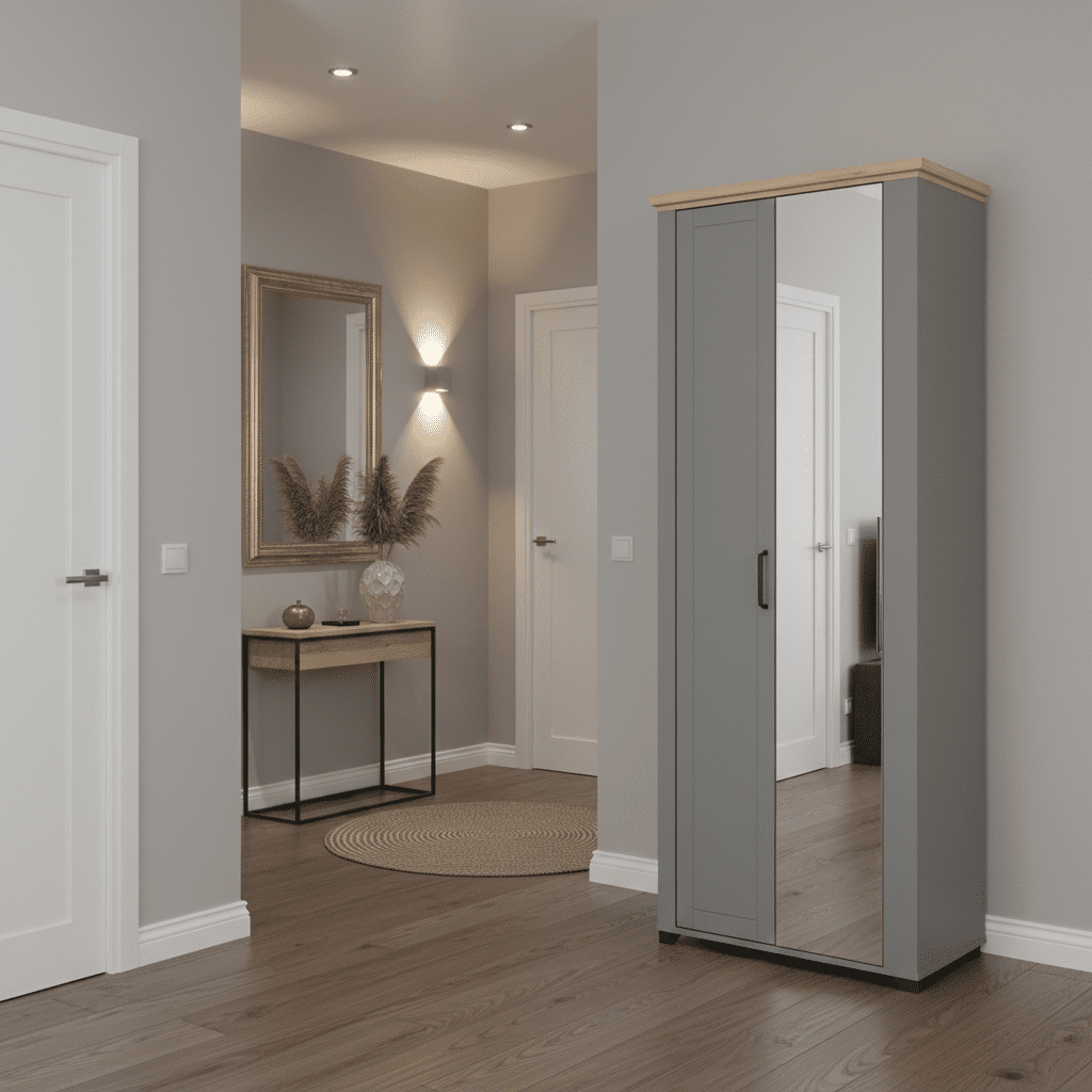Karnabe Black Mirrored Wardrobes
