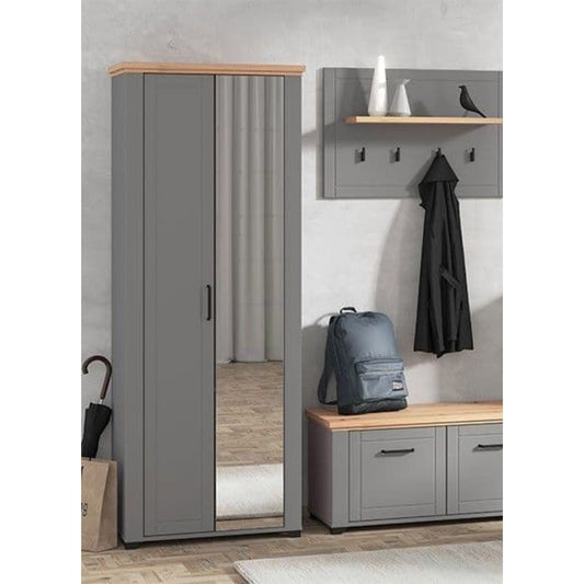 Karnabe Grey and Artisan Oak Wardrobe