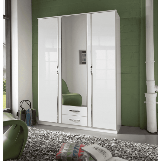 Elis 3 door white gloss wardrobe