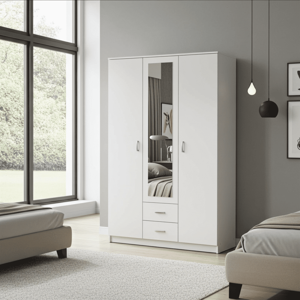 Ilane White Space Saver Wardrobe
