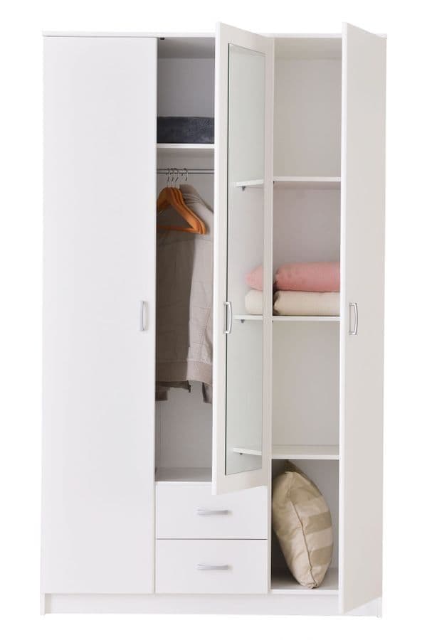 Ilane White 3-Door Wardrobe