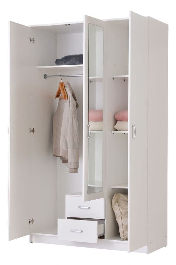 Ilane White 3-Door Wardrobe