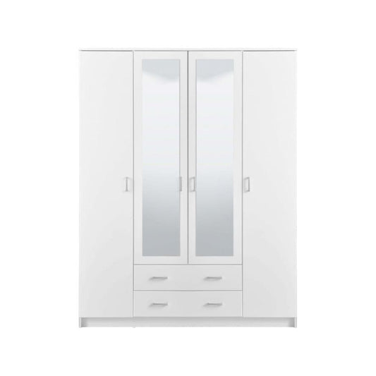 Ilane White 4-Door Wardrobe