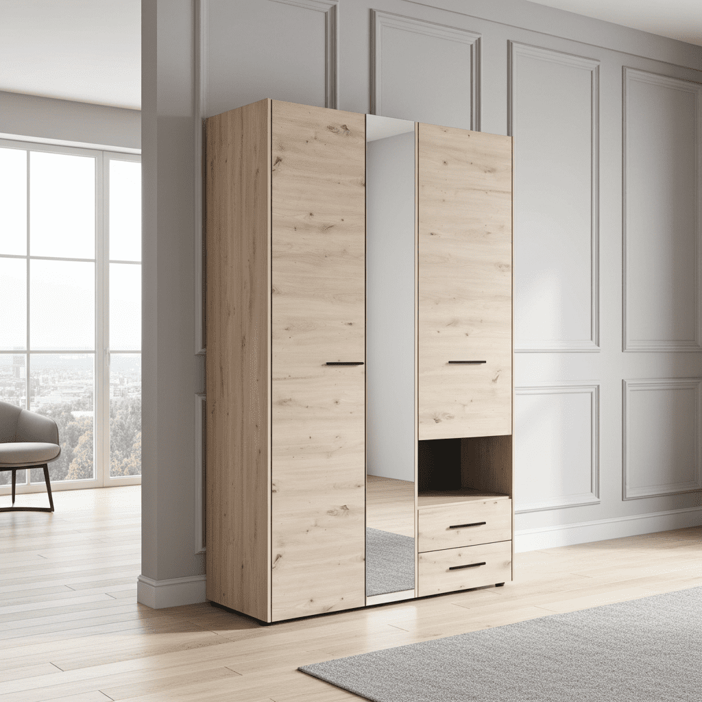 Nelson Grey Oak Double Wardrobe
