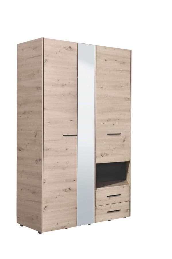 Nelson Grey Oak Double Wardrobe