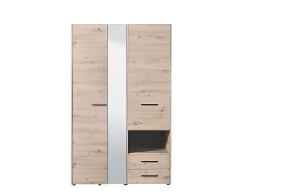 Nelson Grey Oak 3-Door Wardrobe