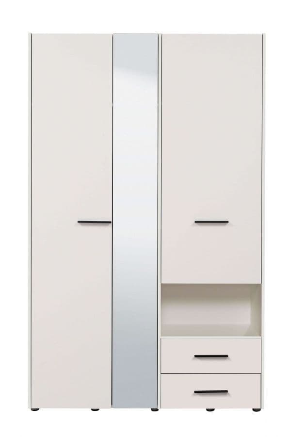 Nelson White 3-Door Cream Wardrobe