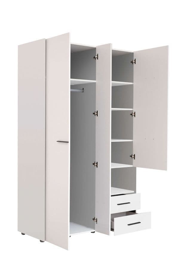 Nelson White 3-Door Wardrobe