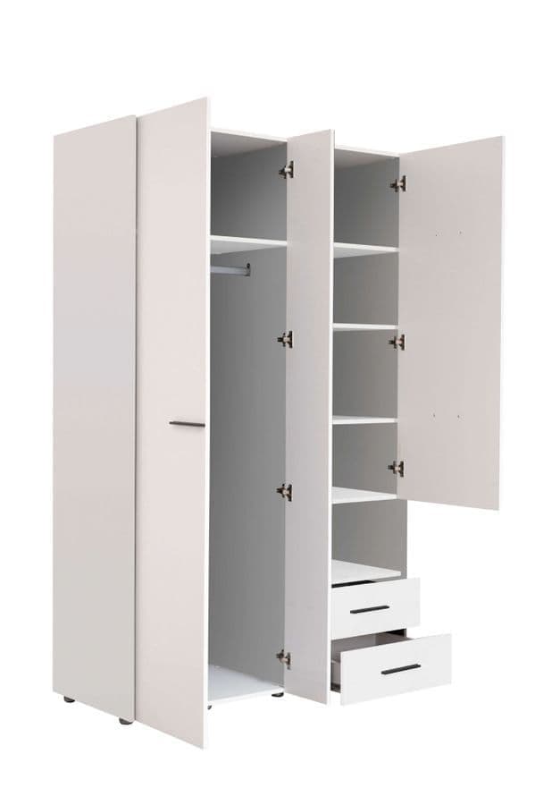 Nelson White 3-Door Cream Wardrobe