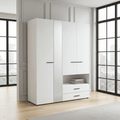 Nelson White Mirrored Armoire Wardrobe