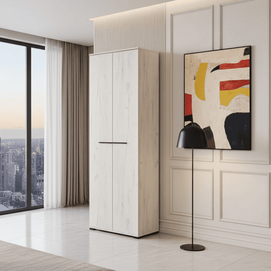 Lucerne Oak Wardrobe White