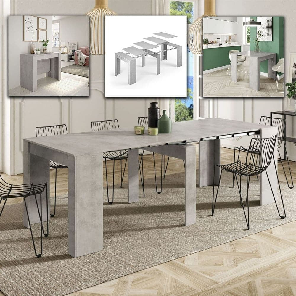 Bahia Concrete Grey Extending Dining Table