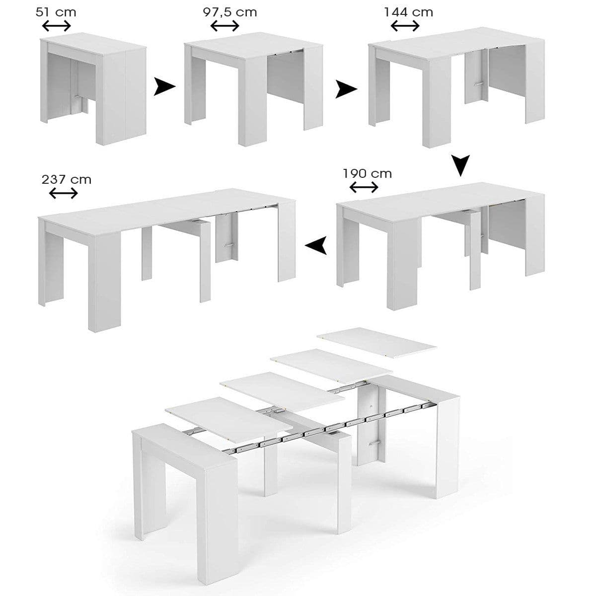 Bahia Concrete Grey Extending Dining Table