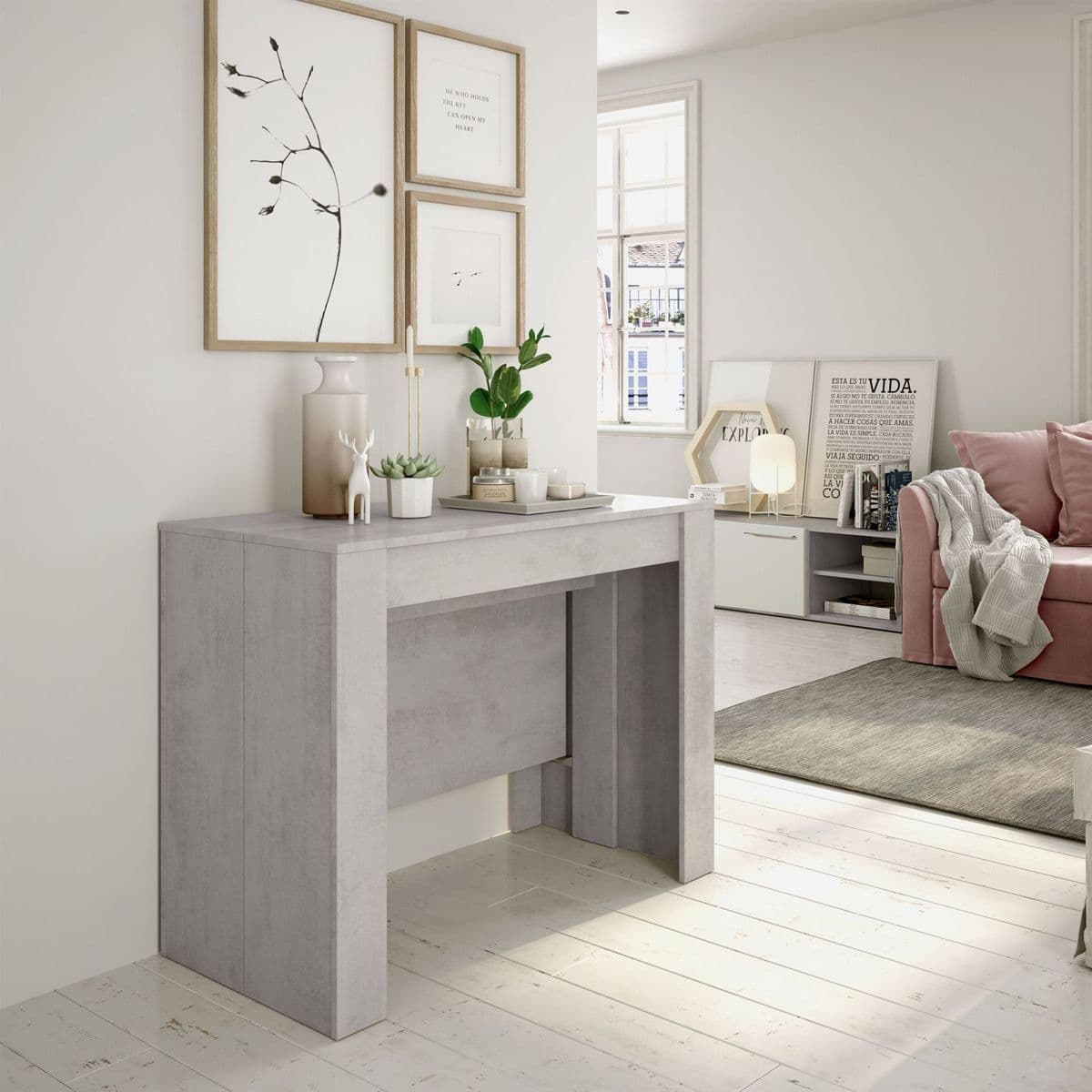 Bahia Concrete Grey Extending Dining Table