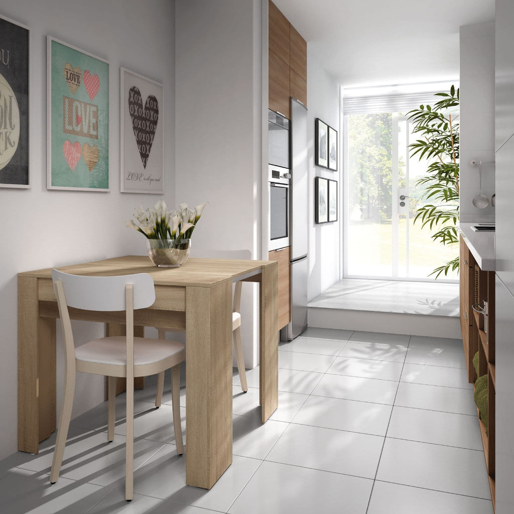 Modern Oak Extending Dining Table Expandable Design