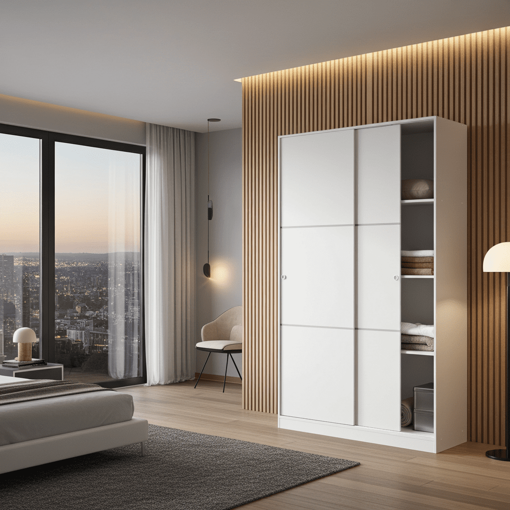 Warsaw White Sliding Door Wardrobe