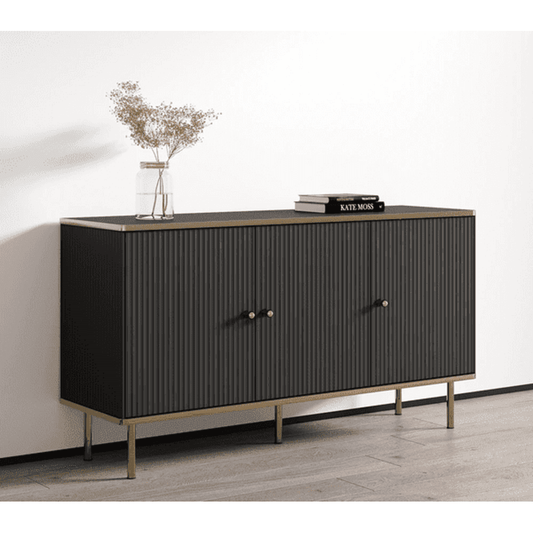 Valetta Black And Gold 3 Door Sideboard