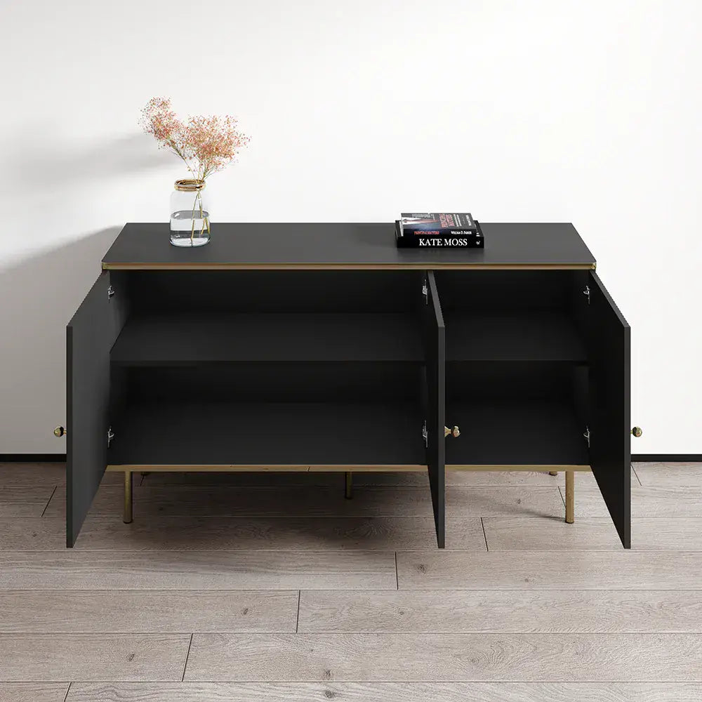 Valetta 140cm Large Black Sideboard