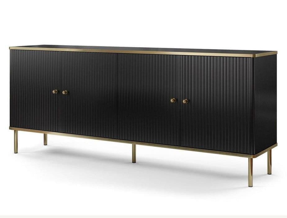 Valetta Black And Gold 4 Door Sideboard