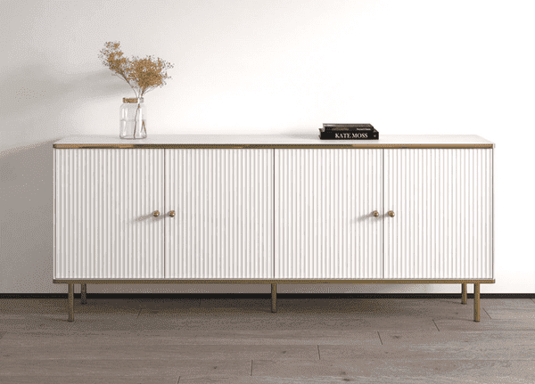 Valetta White And Gold 4 Door Sideboard