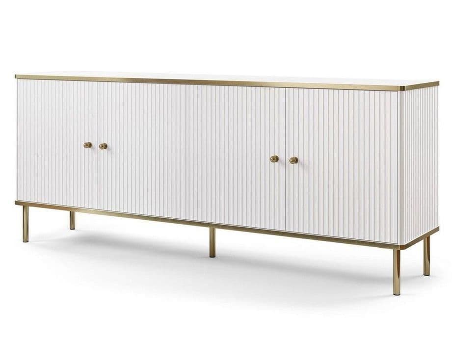 Valetta White And Gold 4 Door Sideboard