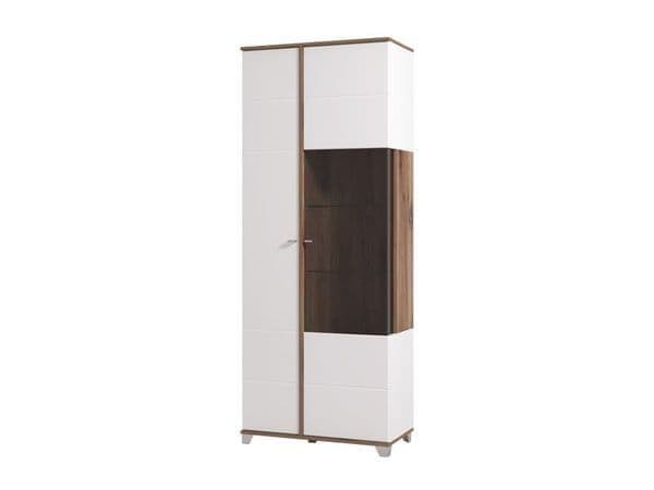 Merlin White High Gloss And Oak Effect Display Cabinet