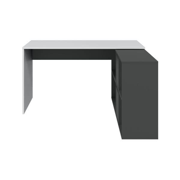 Heidi White and Grey Reversible Beautiful Large Oak Corner Desk
