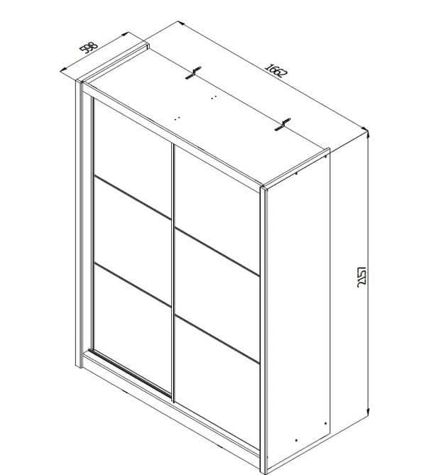 Navara Oak Effect Small Sliding Door Wardrobe