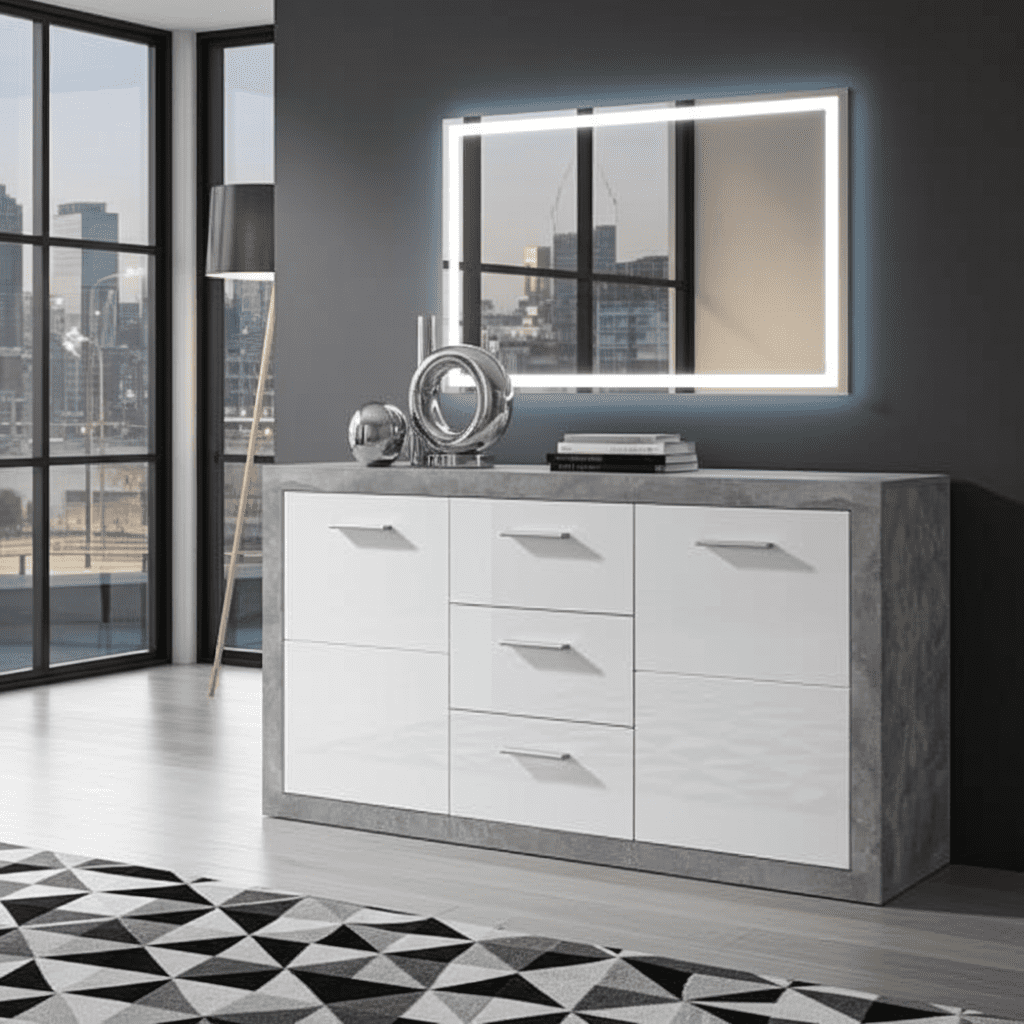 Extra Large Sideboard Silvia 2 Door 3 Drawer