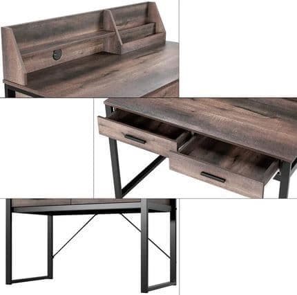 Chester Dark Walnut Effect Writing Desk Bureau