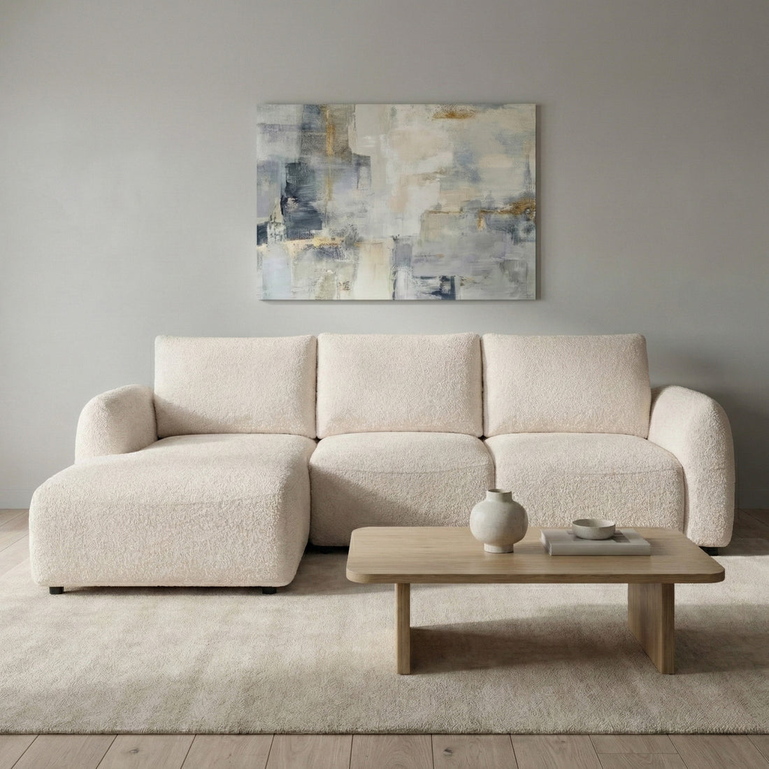 Cimiano Light Velvet Corner Sofa
