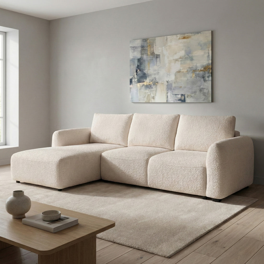 Cimiano Light Velvet Corner Sofa