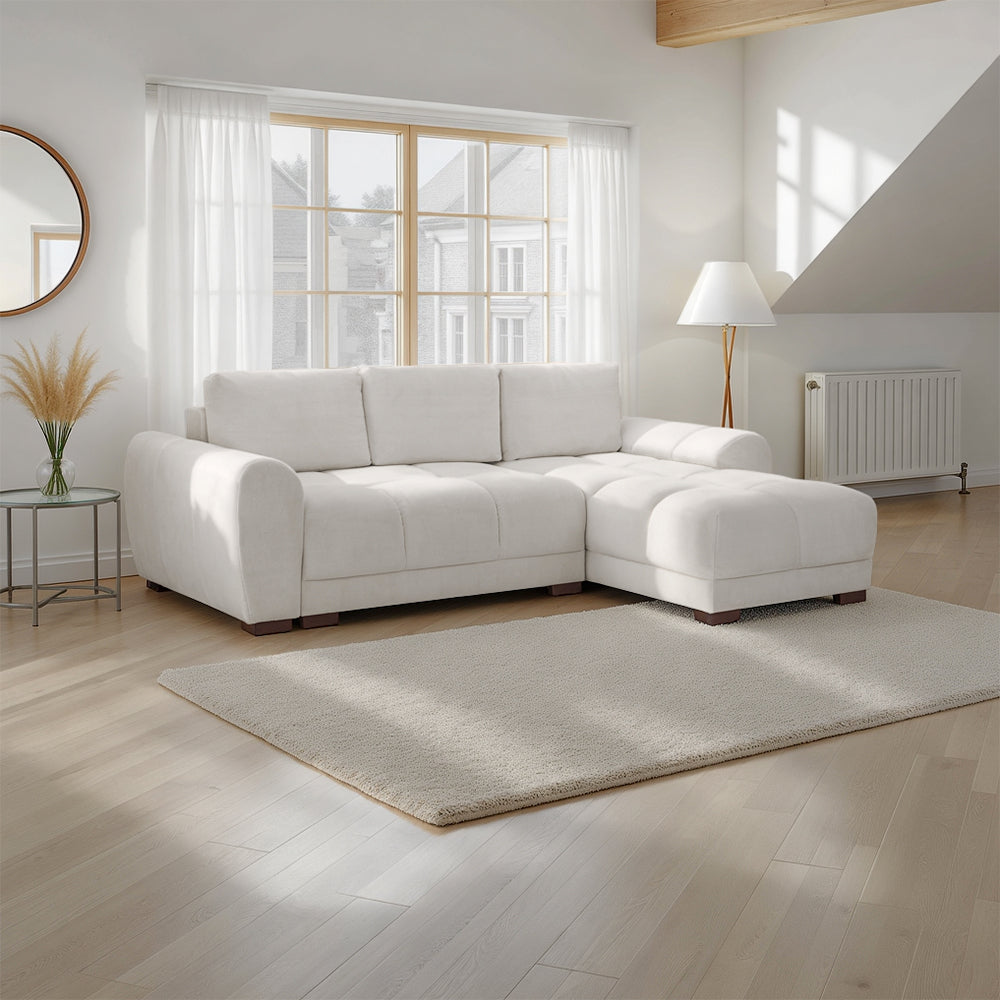 Azzuro Universal Cream Corner Sofa 4 Seater