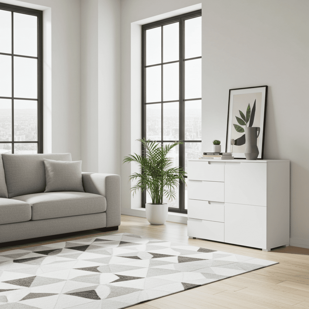 Sofia White High Gloss Sideboard