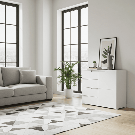 Sofia White High Gloss Sideboard