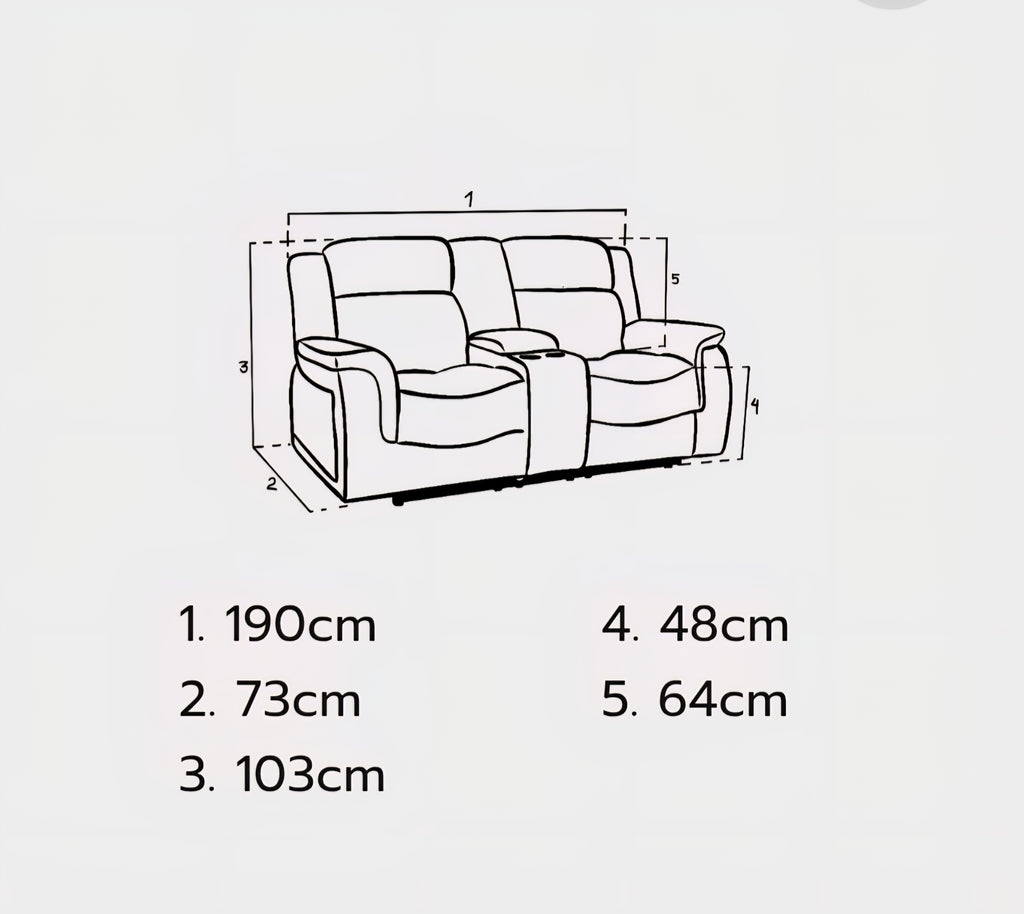 Astrid Comforty Sofa Electric Recliner 2 Seater