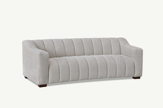 Aluxo Astoria 3 Seater Sofa in Oatmeal and Iron Boucle Fabric