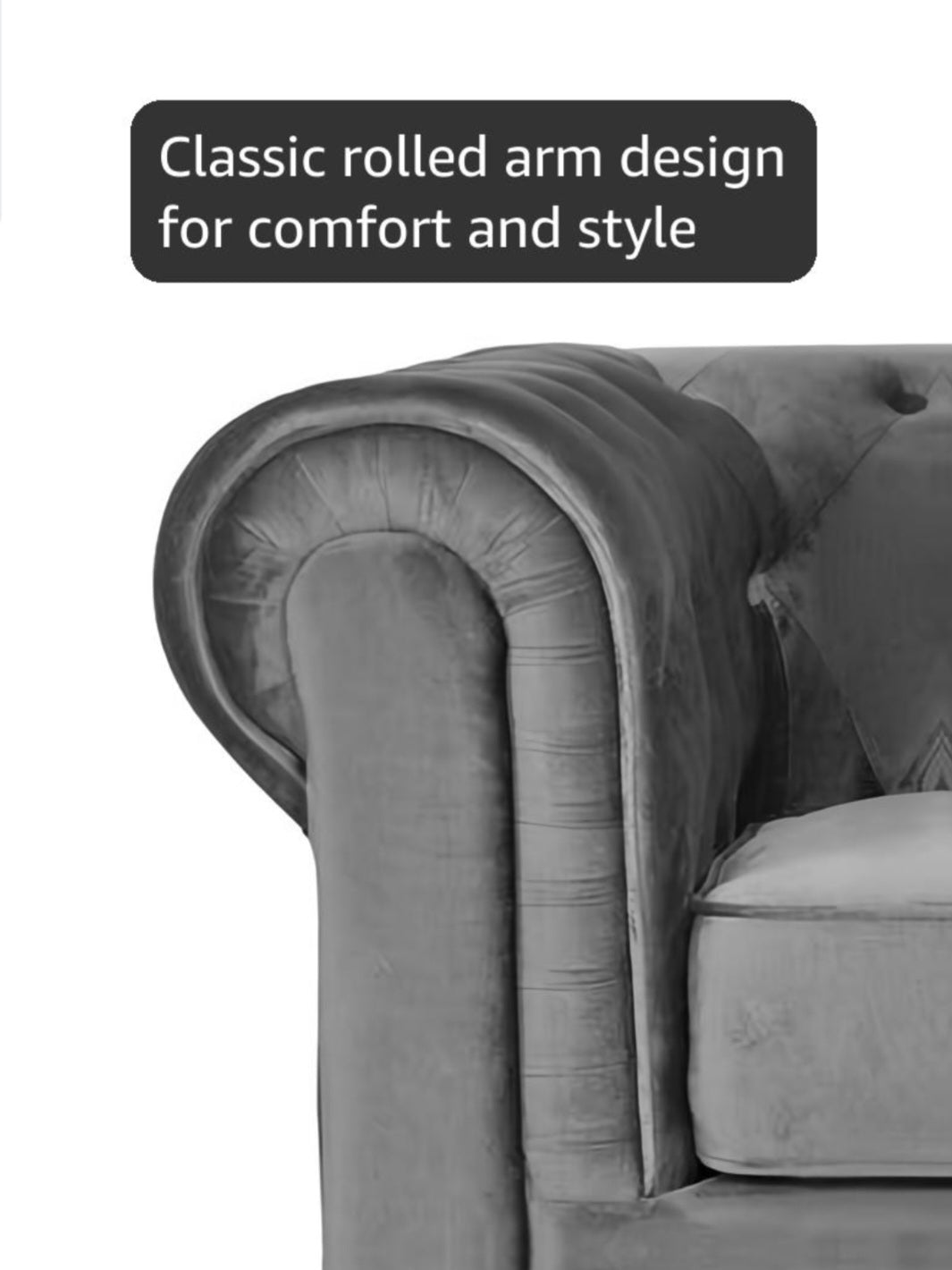 Silka Grey Chesterfield Armchair