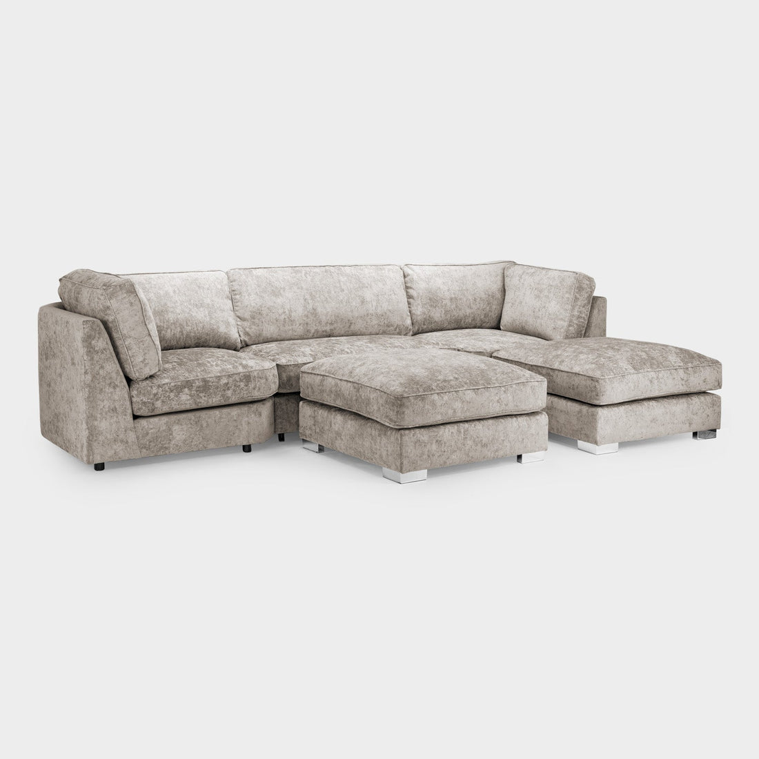 Bishop Full Cushion Seven Seater Corner Sofa Moveable Footstools