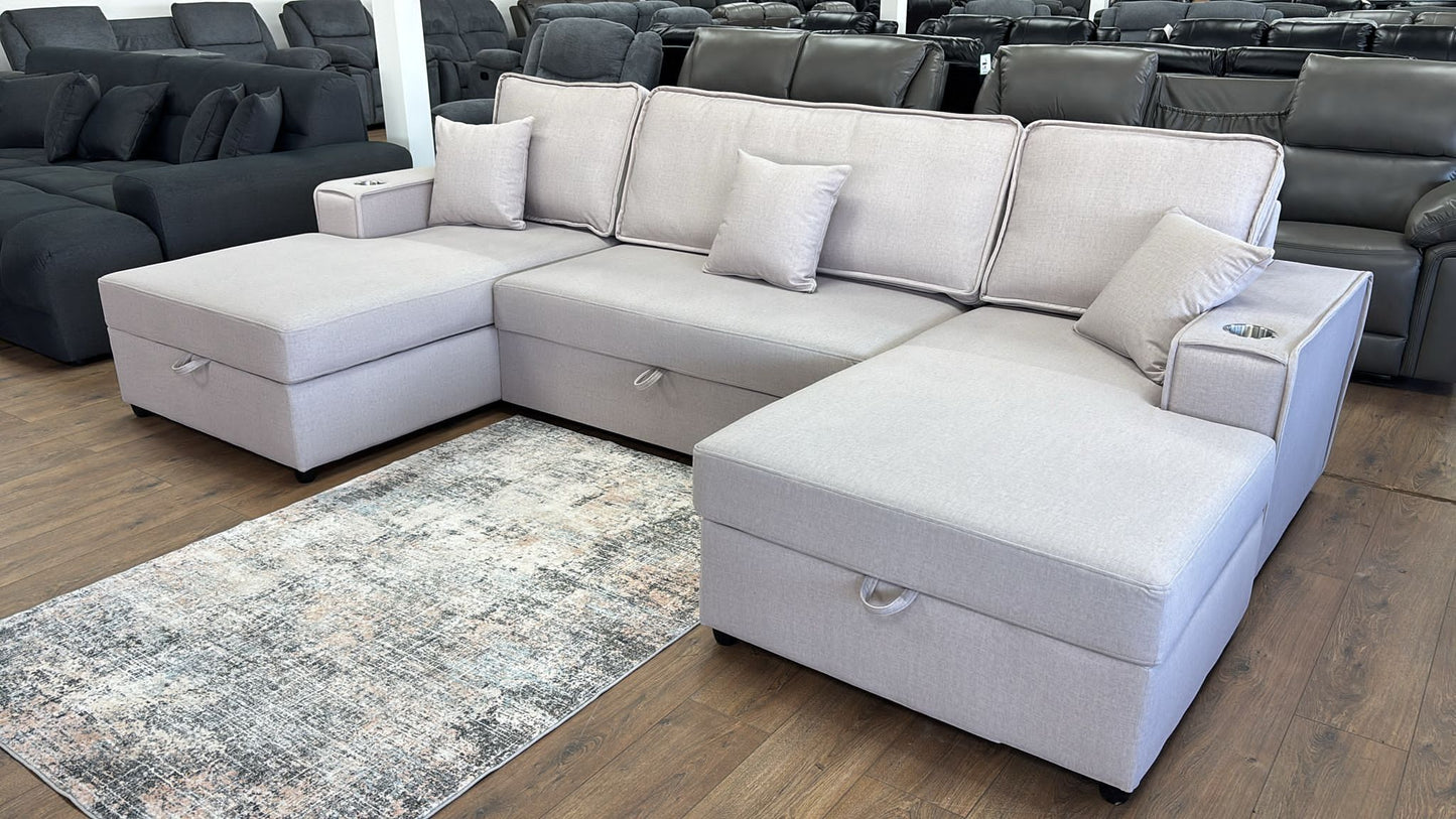 Tirana U Shape Sofabed in Beige