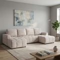 Tirana U Shape Sofa Bed in Beige