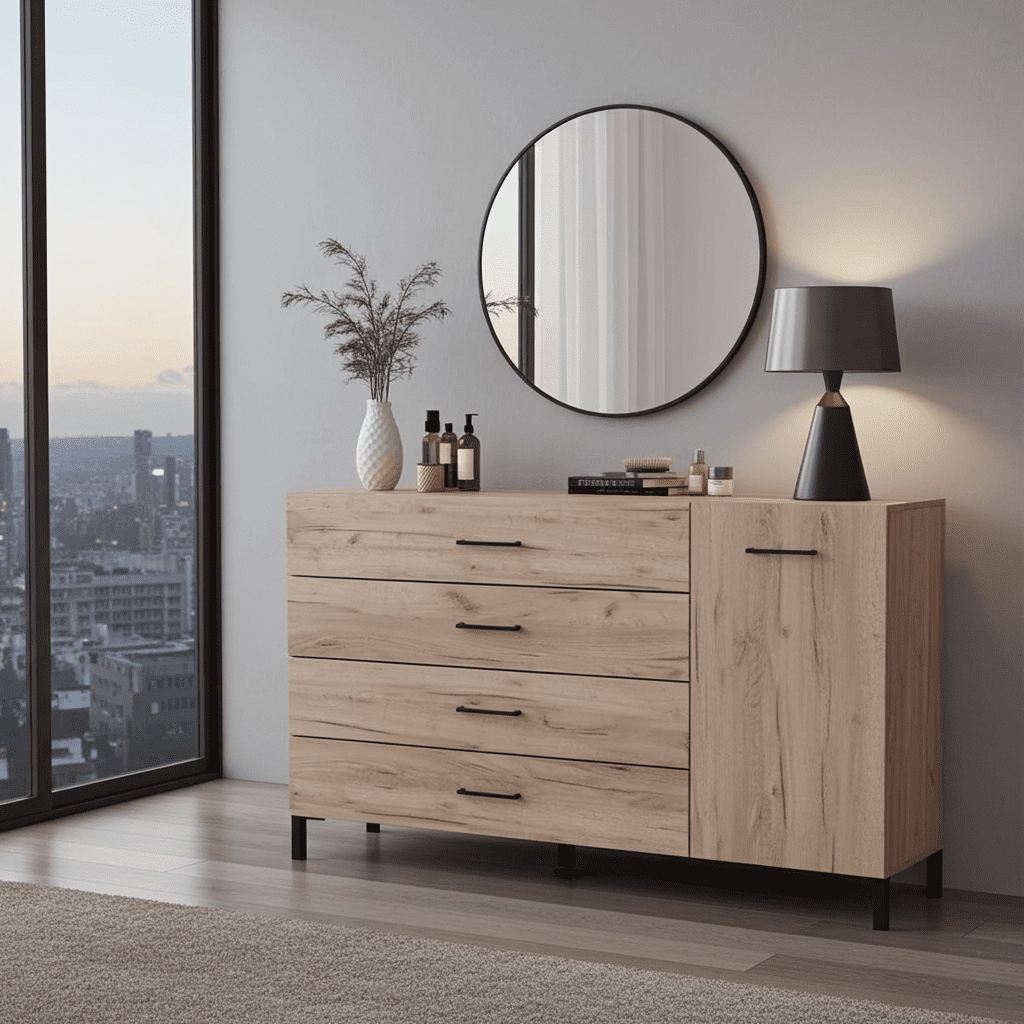 Minsk Oak Small Sideboard Cabinet