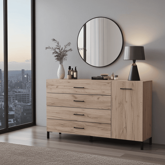 Minsk Oak Small Sideboard Cabinet