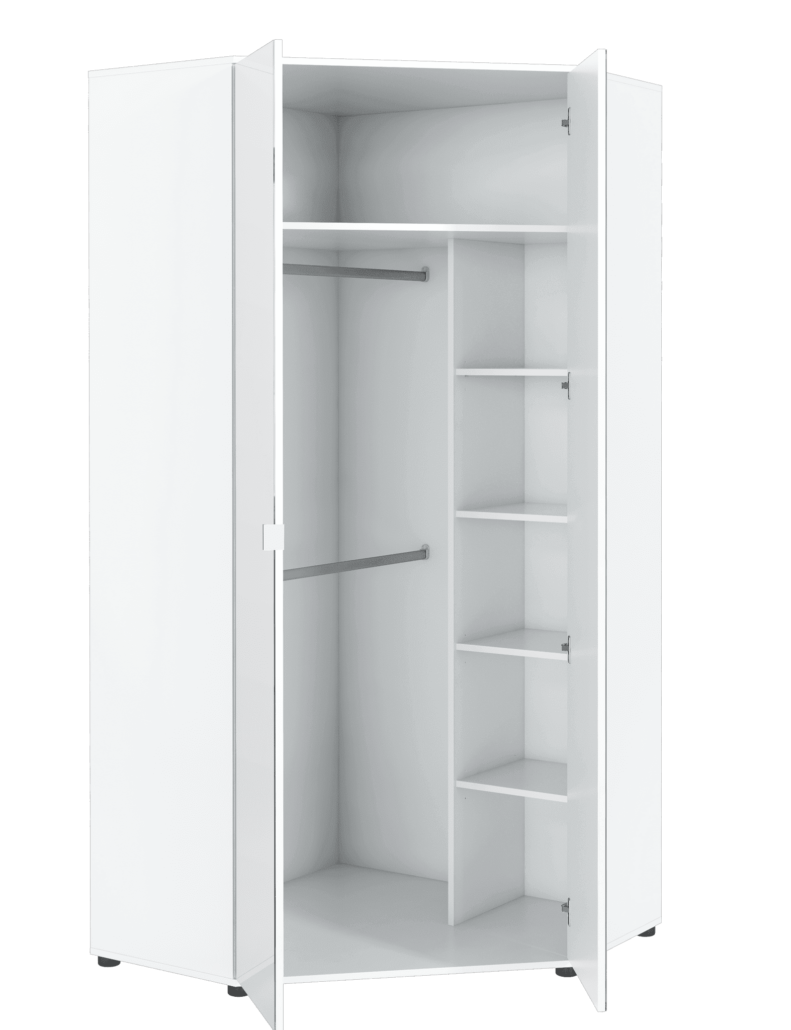 Santino Full White Mirrored Wardrobe